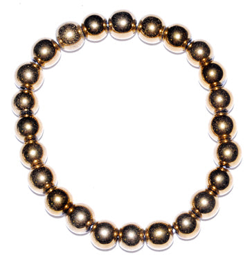 8mm Gold Plated Hematite Bracelet