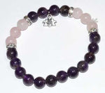 8mm Amethyst & Rose Qtz- Lotus