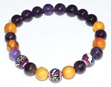 8mm Palo Santo Amethyst Bracelet