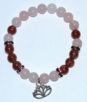 8mm Rose Quartz- Strawberry Quartz With Lotus