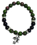 8mm Ruby Zoisite- Black Onyx With Dragon