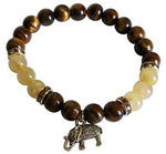 8mm Tiger Eye- Rutilated Quartz With Elephant