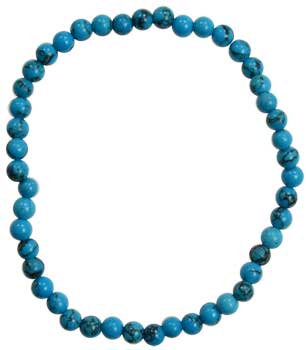 4mm Turquoise (synthetic) Stretch Bracelet