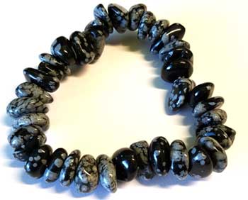 Snowflate Obsidian Gemstone Bracelet Stretch