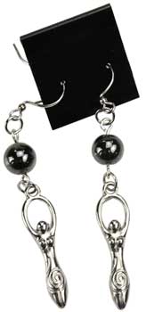 Hematite Goddess Earrings