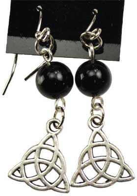 Black Onyx Triquetra Earrings