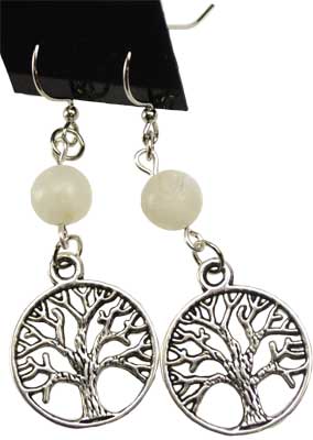 Moonstone Tree Of Life Earrings