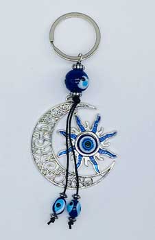 Sun & Moon Evil Eye Keychain