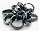 (set Of 50) Faceted Hematite Magnetic Rings