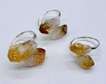 (set Of 3) Adjustable Citrine Rings