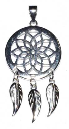 3-4" Dreamcatcher Sterling Pendant