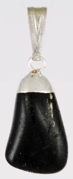 Black Tourmaline Tumbled Pendant