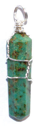 (set Of 5) Chrysocolla Wire Wrapped Point