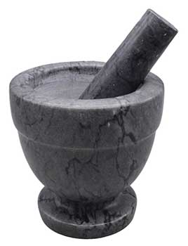 4" Black Marble Mortar And Pestle Set