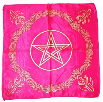 21" X 21" Pink Goddess Of Earth Pentagram Alltar Cloth