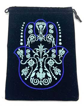 (set Of 10) 5"x 7" Fatima Hand Black Velveteen Bag