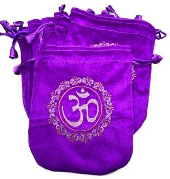 (set Of 10) 6"x 8" Om Black Velveteen Bag