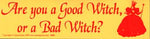 Are You A Good Witch Or A Bad Witch? bumper sticker