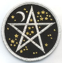 Starry Pentagram iron-on patch 3"