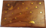 4" x 6" Stars & Moon Brass Inlay Box