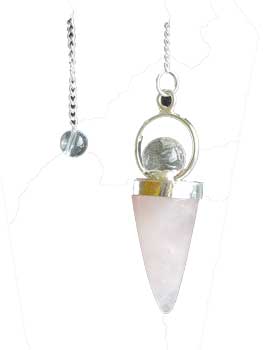 Rose Quartz teardrop & ball pendulum