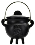 Triquetra Cast Iron Cauldron w/Lid 2 3/4"