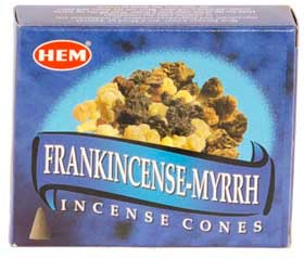 Frankincense & Myrrh HEM cone 10 pack