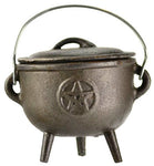 Pentagram cast iron cauldron 4"
