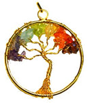 7 Chakra Tree of Life pendant gold