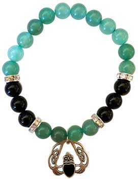 8mm Green Aventurine/ Black Onyx with Heart