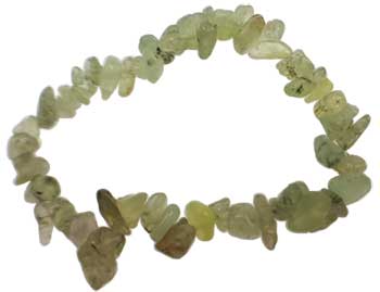 Prehnite with Hair chip bracelet