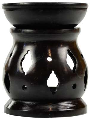 3 1/2" Black Soapstone oil diffuser