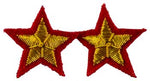 Star sew-on patch Red  (set of 2) patch 2"